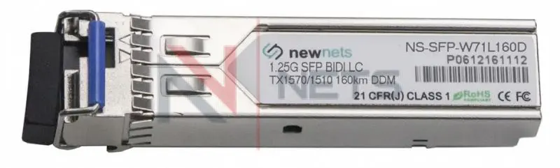 Оптический трансивер NS-SFP-1.25G-W71L160D, 1.25G Tx/Rx: 1570/1510nm 160km LC, DDM