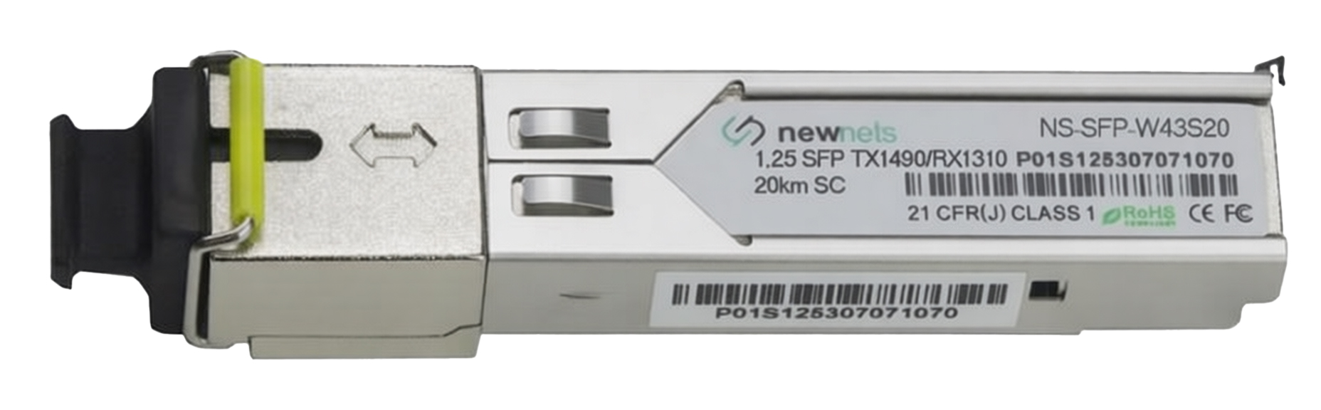 Оптический трансивер NS-SFP-1.25G-W43S20, 1.25G Tx/Rx: 1490/1310nm 20km SC
