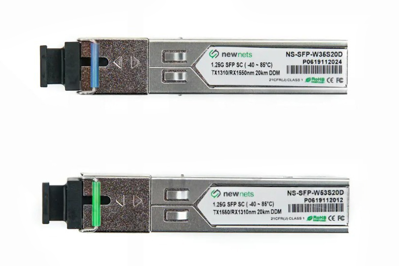 Оптический трансивер NS-SFP-1.25G-W35S20D, 1.25G Tx/Rx: 1310/1550nm 20km SC, DDM (Extended)