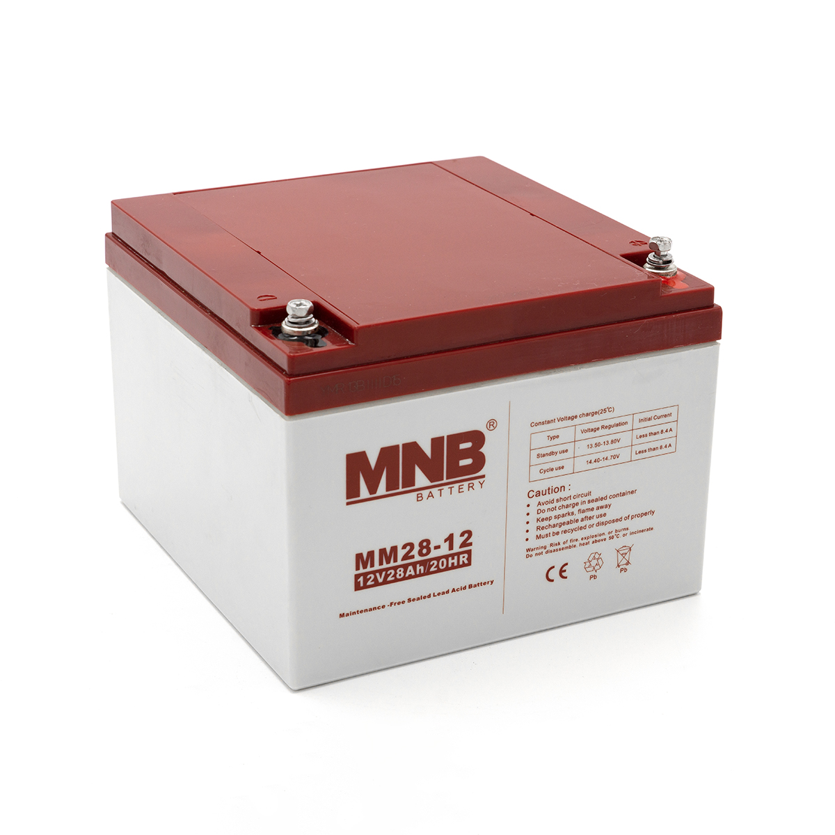 АКБ MNB MМ28-12, 12В, 28А/ч, клеммы B2(M5)