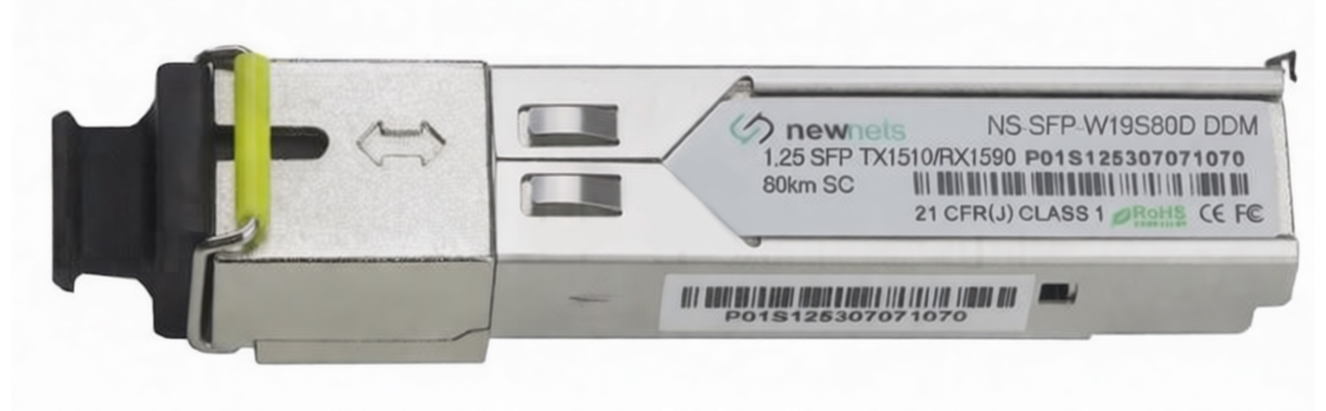 Оптический трансивер NS-SFP-1.25G-W19S80D, 1.25G Tx/Rx: 1510/1590nm 80km SC, DDM