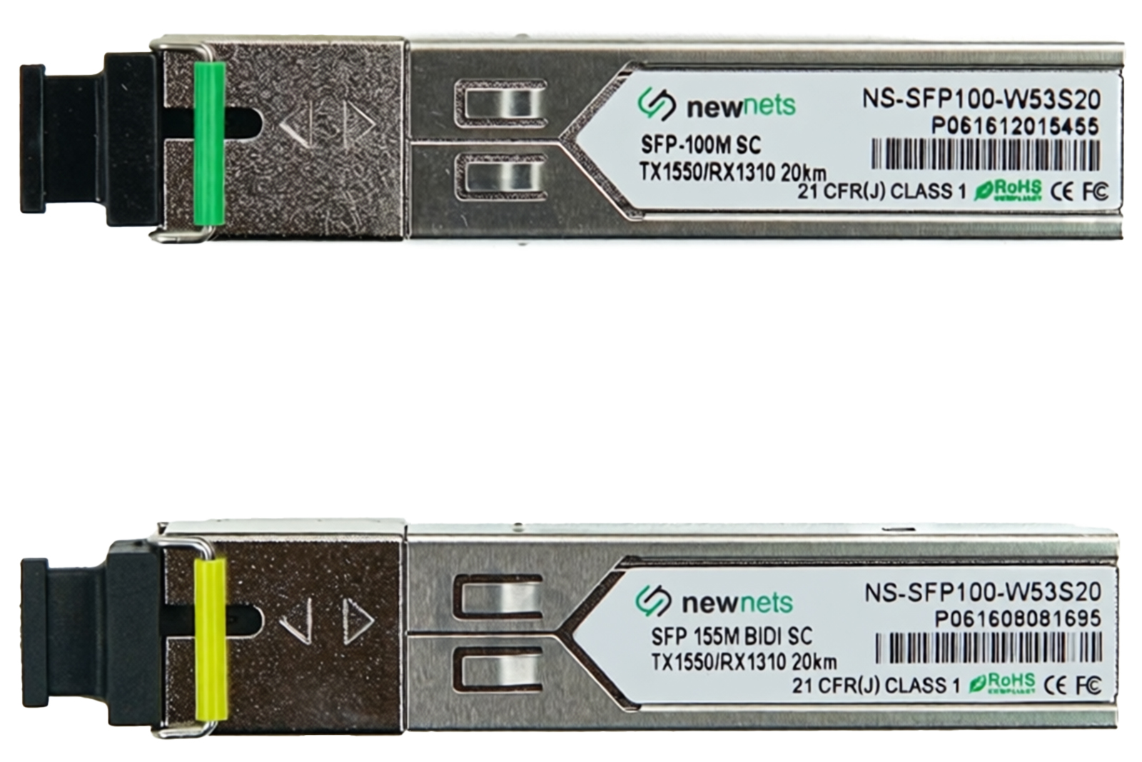 Оптический трансивер NS-SFP-100MB-W53S20, Tx/Rx: 1550/1310nm 20km SC