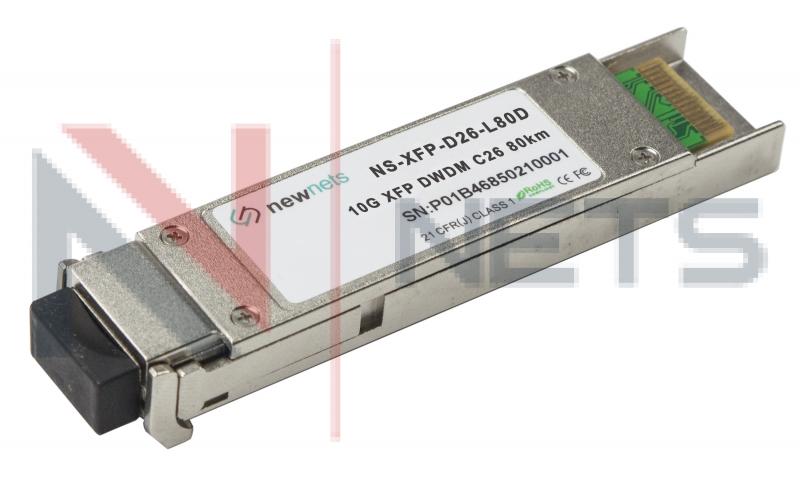 Оптический трансивер NS-XFP 10G DWDM, 26 канал, длина волны 1556.55nm, дальность 80km, LC, DDM