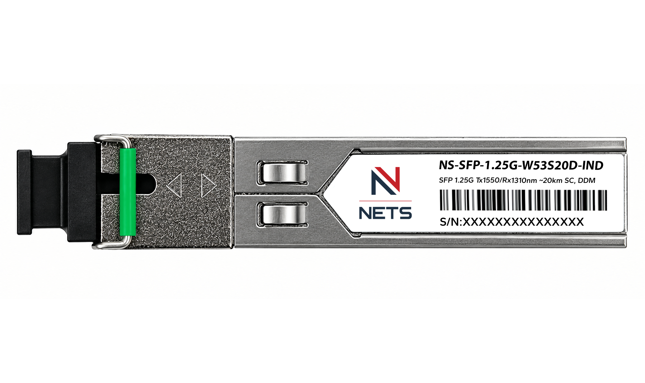 Оптический трансивер NS-SFP-1.25G-W53S20D, 1.25G Tx/Rx: 1550/1310nm 20km SC, DDM (Industrial)