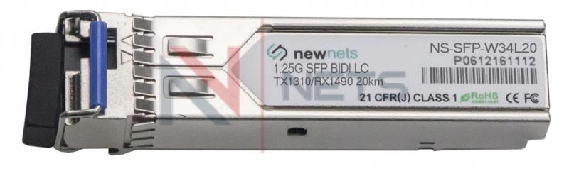 Оптический трансивер NS-SFP-1.25G-W34L20, 1.25G Tx/Rx: 1310/1490nm 20km LC