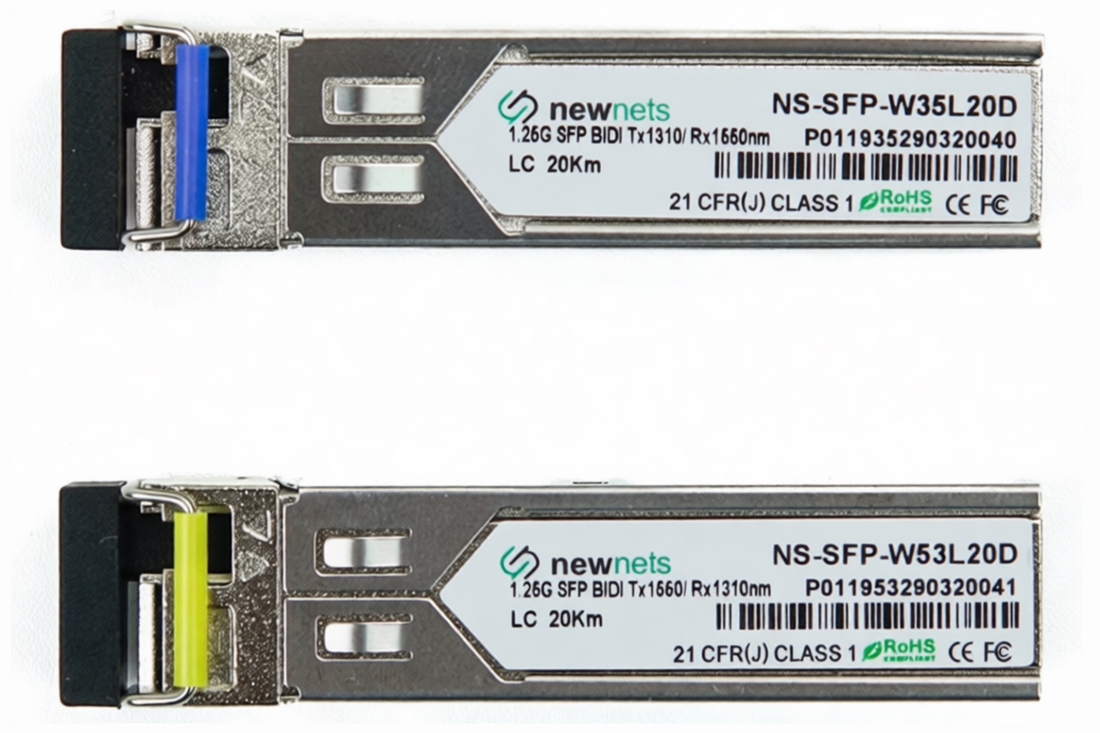 Оптический трансивер NS-SFP-1.25G-W53L20D, 1.25G Tx/Rx: 1550/1310nm 20km LC, DDM