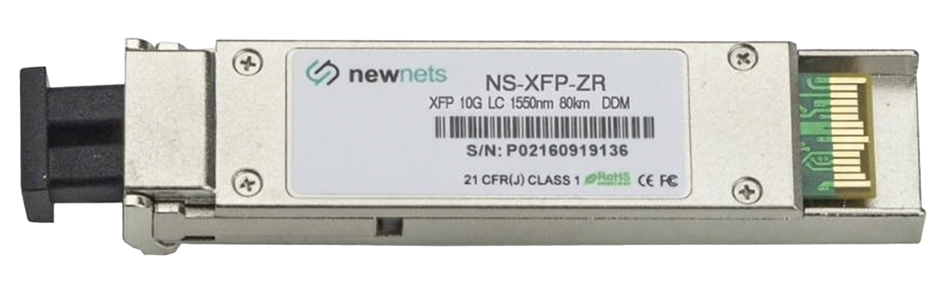 Оптический трансивер NS-XFP-10G-ZR80D, дальность до 80km, длина волны 1550nm, LC, DDM