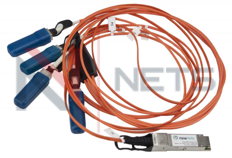 Оптический трансивер NS-QSFP-40G-4хSFP+SR-AOC-A3, соединительный шнур AOC 3m