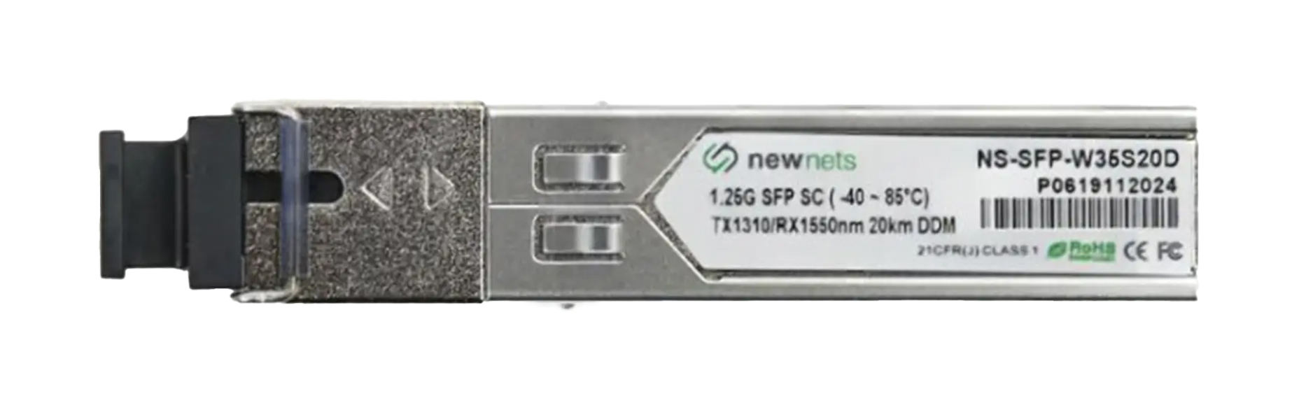 Оптический трансивер NS-SFP-1.25G-W35S20D, 1.25G Tx/Rx: 1310/1550nm 20km SC, DDM (Extended)
