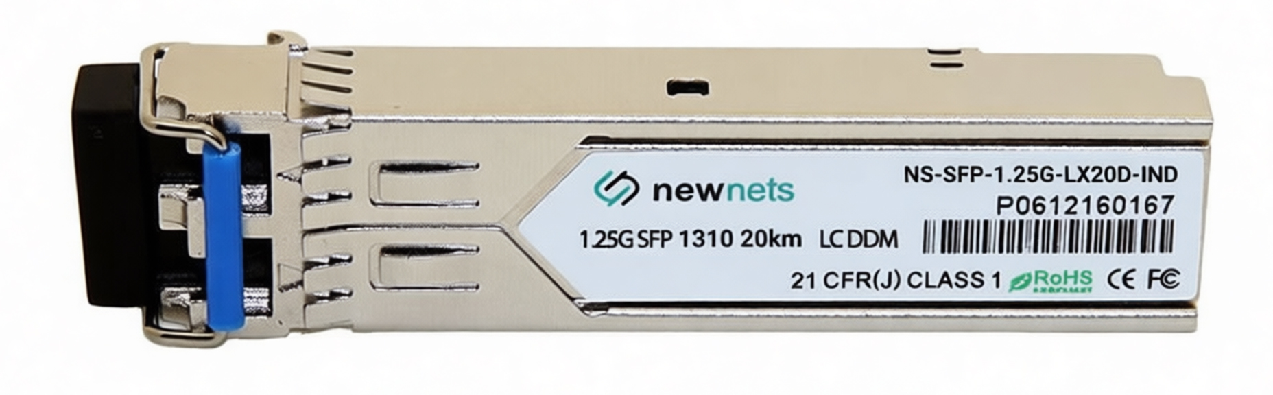 Оптический трансивер NS-SFP-1.25G-LX20D-IND дальность до 20km, длина волны 1310nm, LC, DDM (Indust)