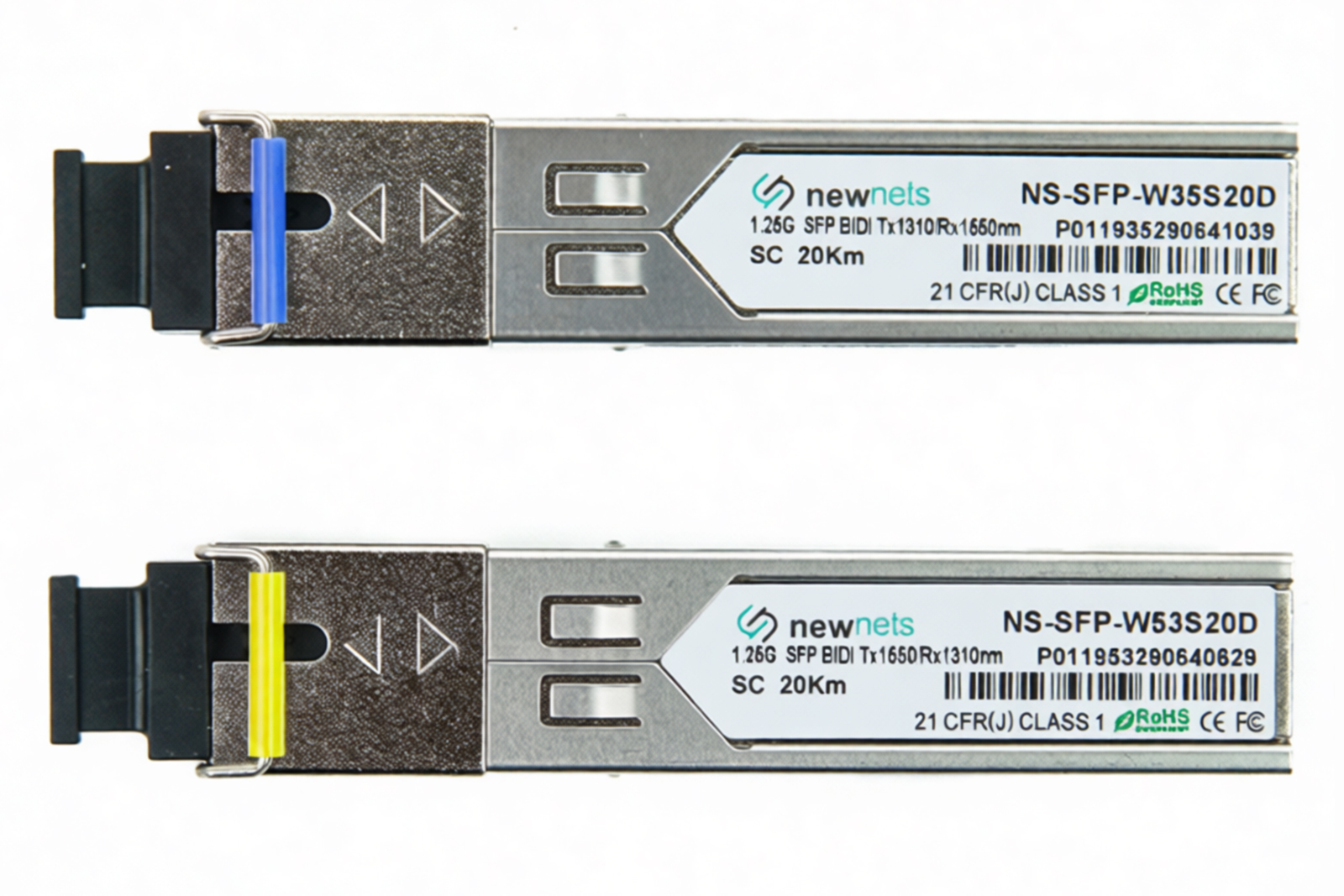 Оптический трансивер NS-SFP-1.25G-W53S20D, 1.25G Tx/Rx: 1550/1310nm 20km SC, DDM