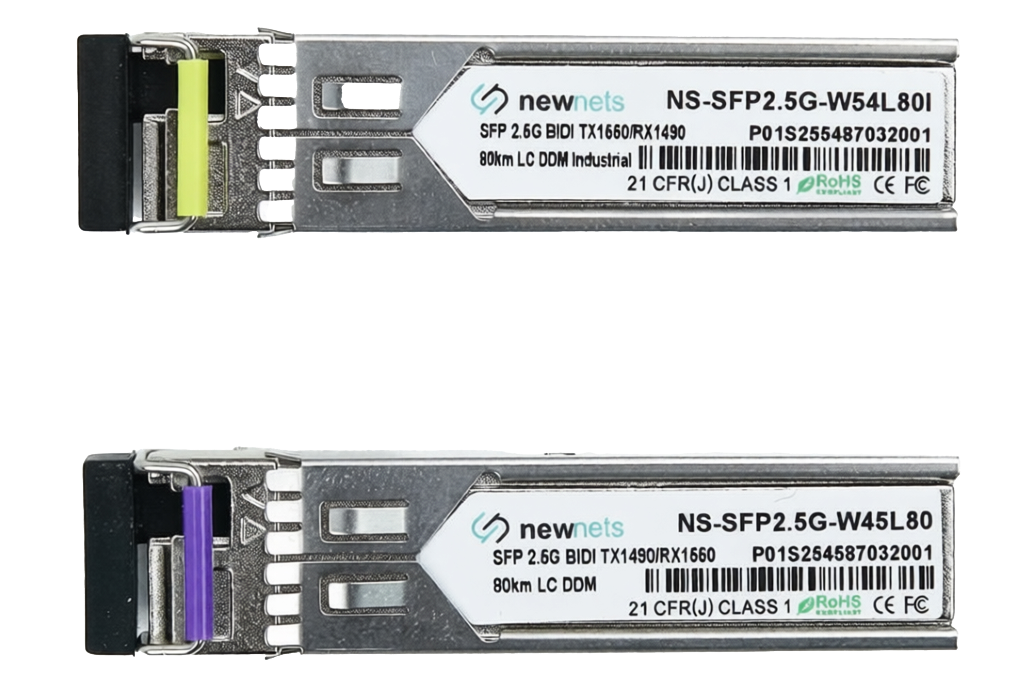 Оптический трансивер NS-SFP2.5G-W45L80D, 2.5G Tx/Rx: 1490/1550nm 80km LC, DDM