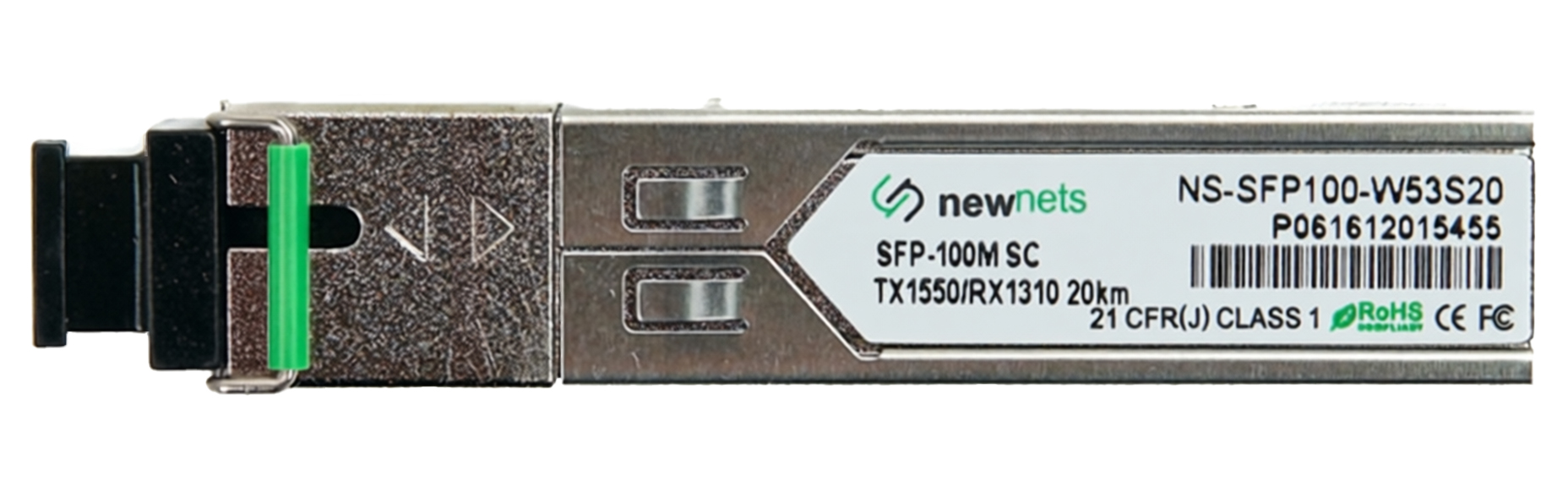 Оптический трансивер NS-SFP-100MB-W53S20, Tx/Rx: 1550/1310nm 20km SC
