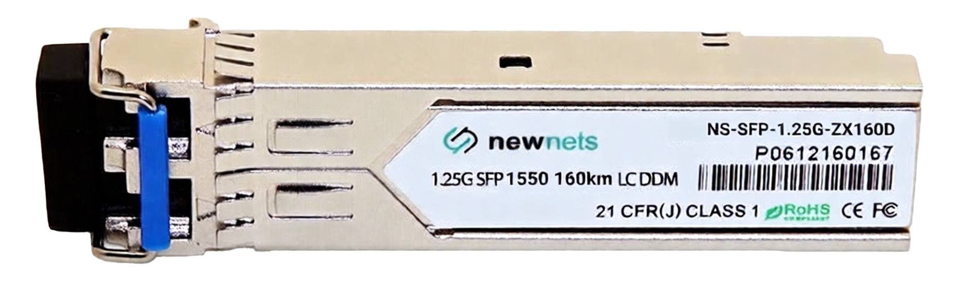 Оптический трансивер NS-SFP-1.25G-ZX160D дальность до 160km, длина волны 1550nm, 42dB, LC, DDM