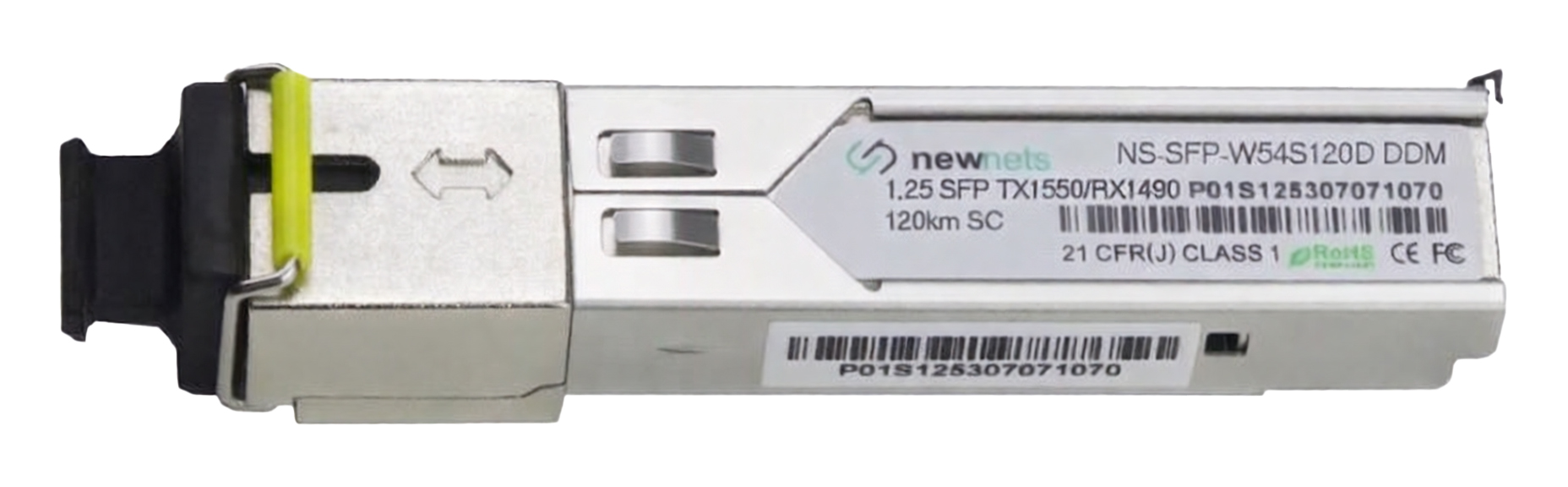 Оптический трансивер NS-SFP-1.25G-W54S120D, 1.25G Tx/Rx: 1550/1490nm 120km SC, DDM