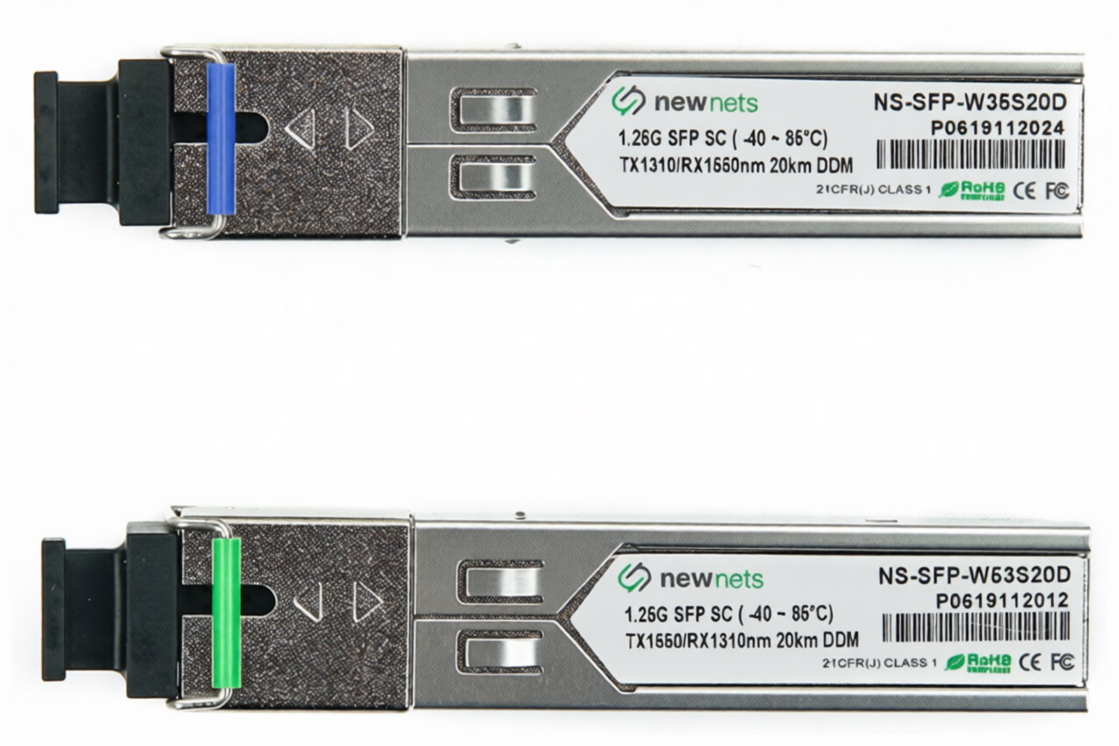 Оптический трансивер NS-SFP-1.25G-W53S20D, 1.25G Tx/Rx: 1550/1310nm 20km SC, DDM (Extended)
