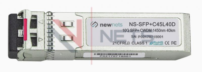 Оптический трансивер NS-SFP+ 10G CWDM, длина волны 1450nm, дальность 40km, LC, DDM