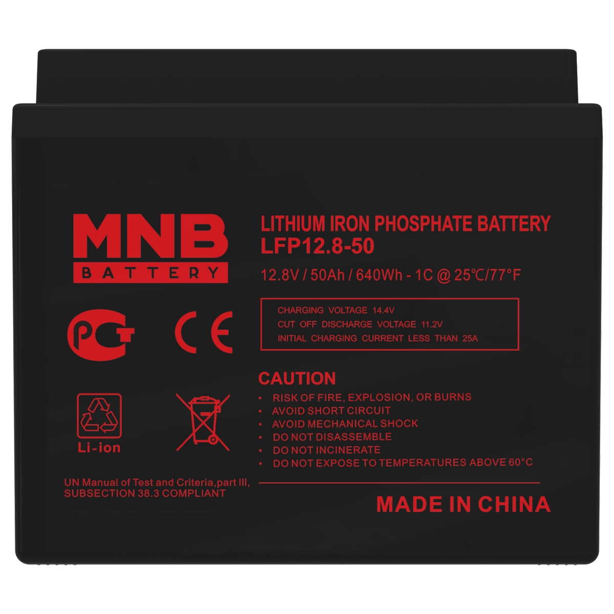 Аккумулятор MNB LFP-12,8-50, 12.8 В, 50 Ач, LiFePO4 с BMS, 