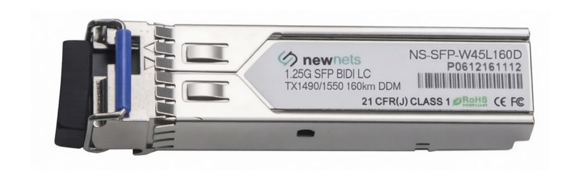 Оптический трансивер NS-SFP-1.25G-W45L160D, 1.25G Tx/Rx: 1490/1550nm 160km LC, DDM