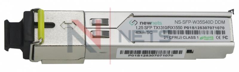 Оптический трансивер NS-SFP-1.25G-W35S40D, 1.25G Tx/Rx: 1310/1550nm 40km SC, DDM