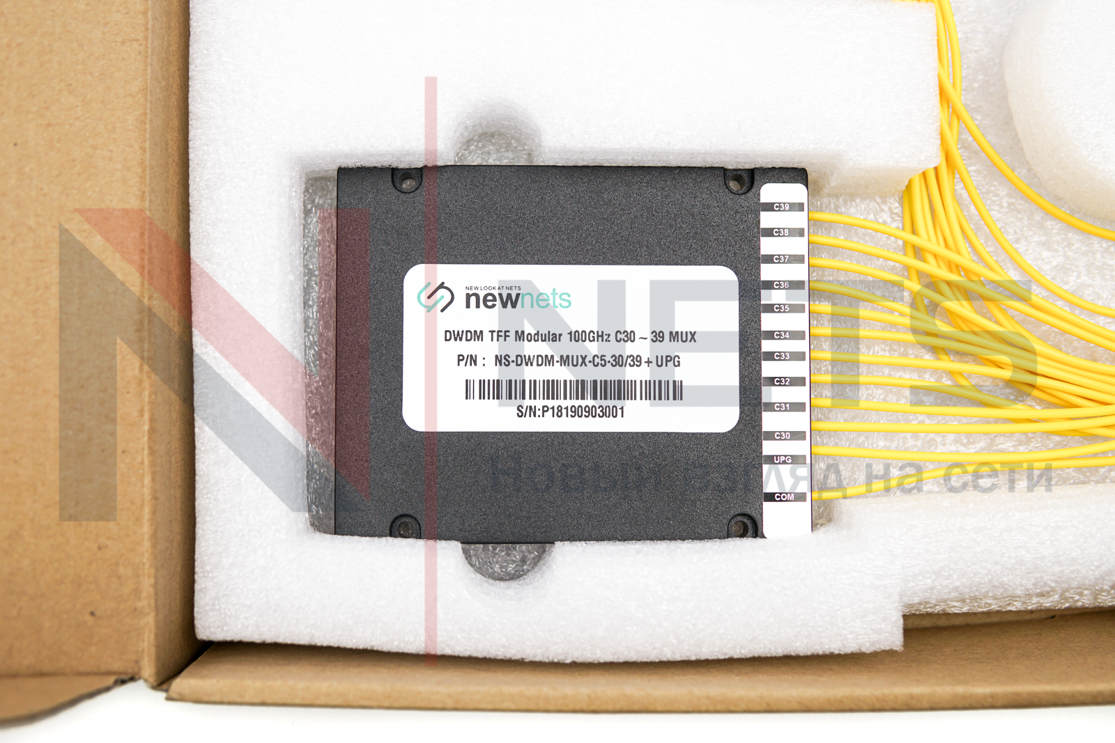 Оптический мультиплексор DWDM 1x10, каналы 30-39, (LC/UPC), COM + UPG (LC/UPC), ABS Box