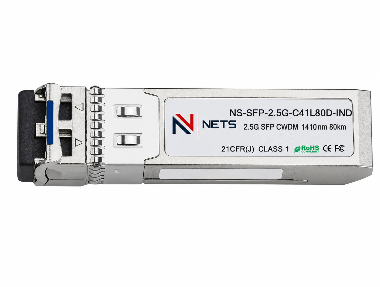 Оптический трансивер NS-SFP 2.5G CWDM, длина волны 1410nm, дальность 80km, LC, DDM (Industrial)