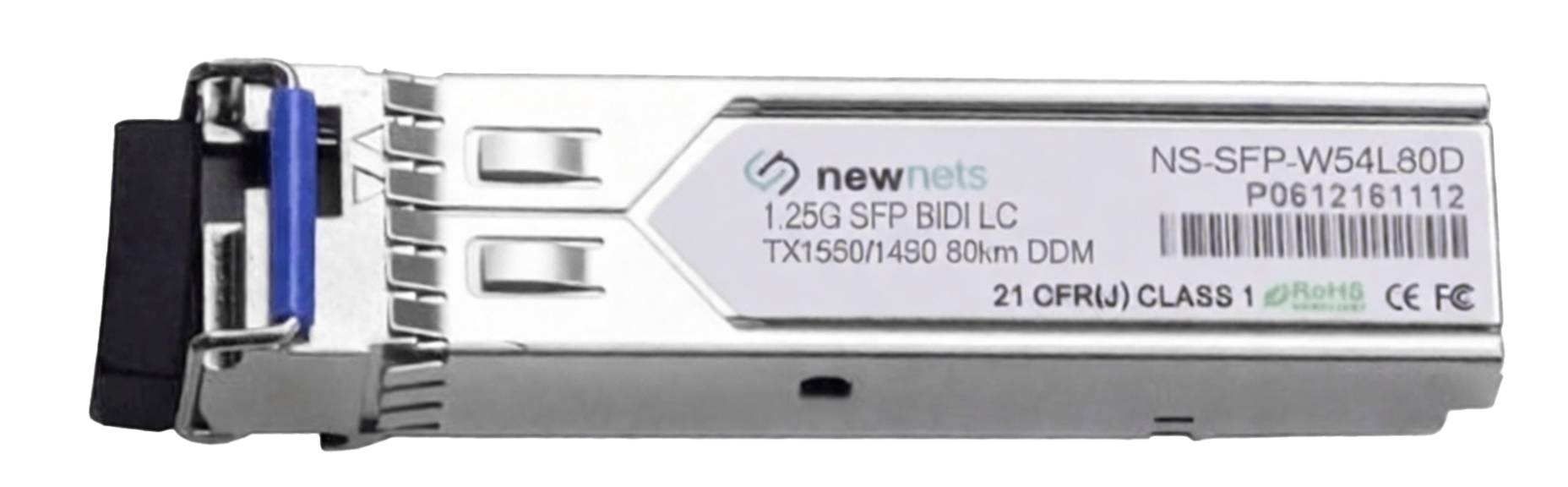 Оптический трансивер NS-SFP-1.25G-W54L80D, 1.25G Tx/Rx: 1550/1490nm 80km LC, DDM