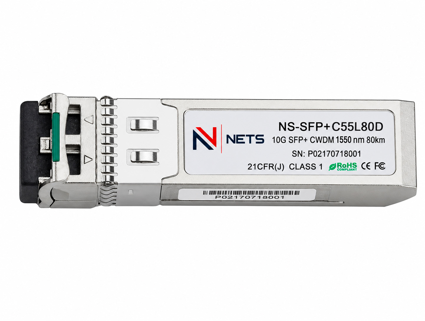 Оптический трансивер NS-SFP+ 10G CWDM, длина волны 1550nm, дальность 80km, LC, DDM