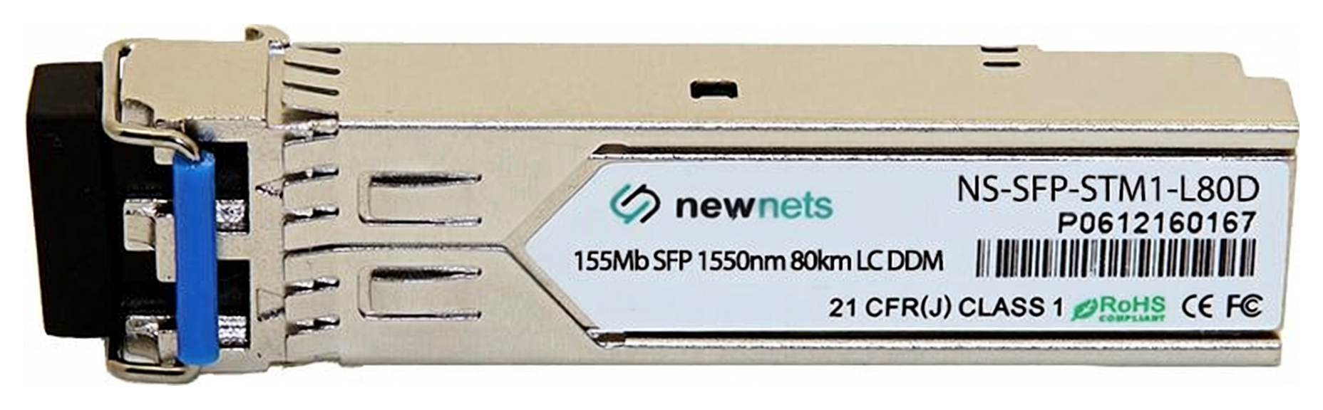 Оптический трансивер SFP 155M длина волны 1550nm, дальность 80км, DDM