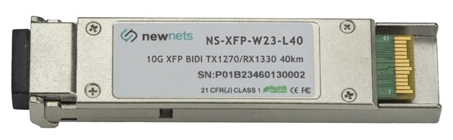 Оптический трансивер NS-XFP-W23L40D, 10G Tx/Rx:1270/1330nm 40km, LC, DDM