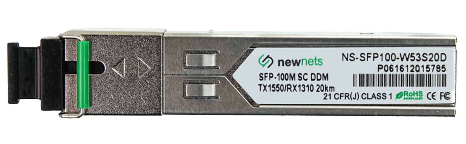 Оптический трансивер NS-SFP-100MB-W53S20D, Tx/Rx: 1550/1310nm 20km SC DDM