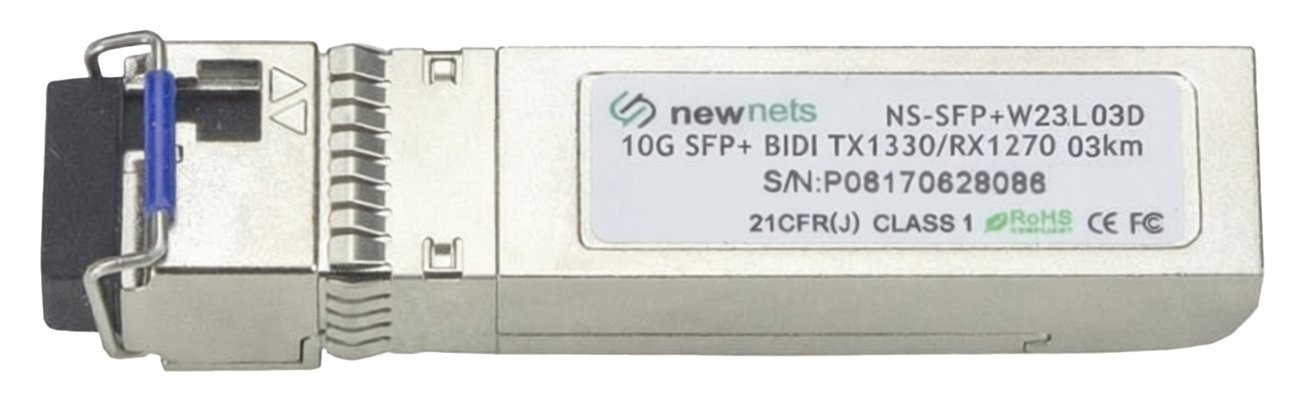 Оптический трансивер NS-SFP+W23L03D, 10G Tx/Rx:1270/1330nm 3km, LC, DDM