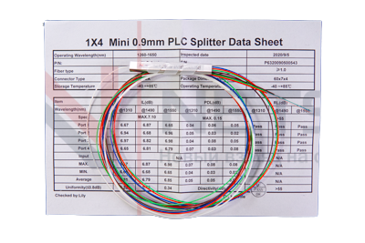 Сплиттер бескорпусный PLC 1/4, длина 1-1.5m, буфер 0.9mm - SC/APC