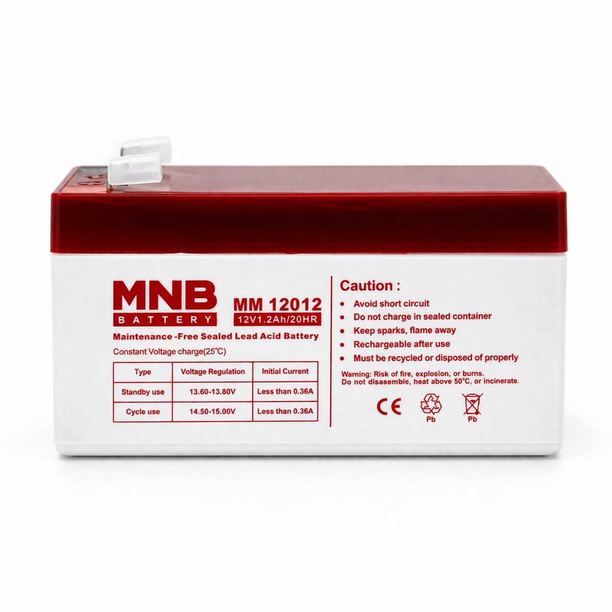 АКБ MNB MM12012, 12В, 1,2А/ч, клеммы F1