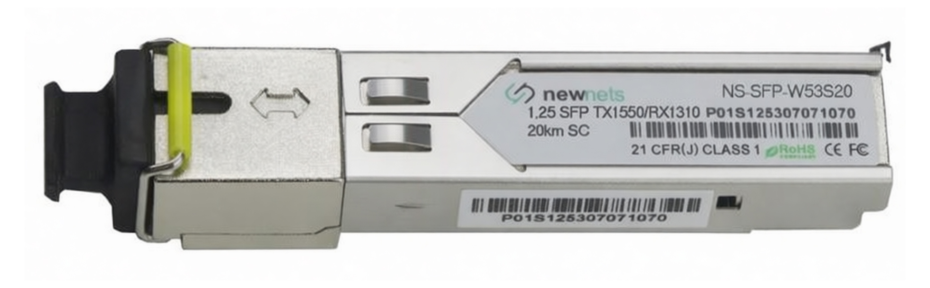 Оптический трансивер NS-SFP-1.25G-W53S20, 1.25G Tx/Rx: 1550/1310nm 20km SC