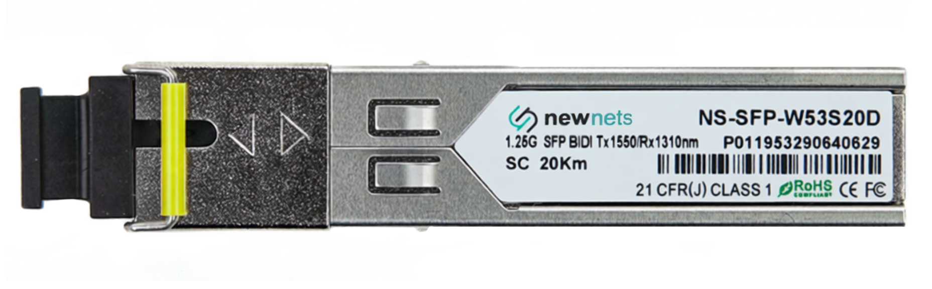 Оптический трансивер NS-SFP-1.25G-W35S20D, 1.25G Tx/Rx: 1310/1550nm 20km SC, DDM