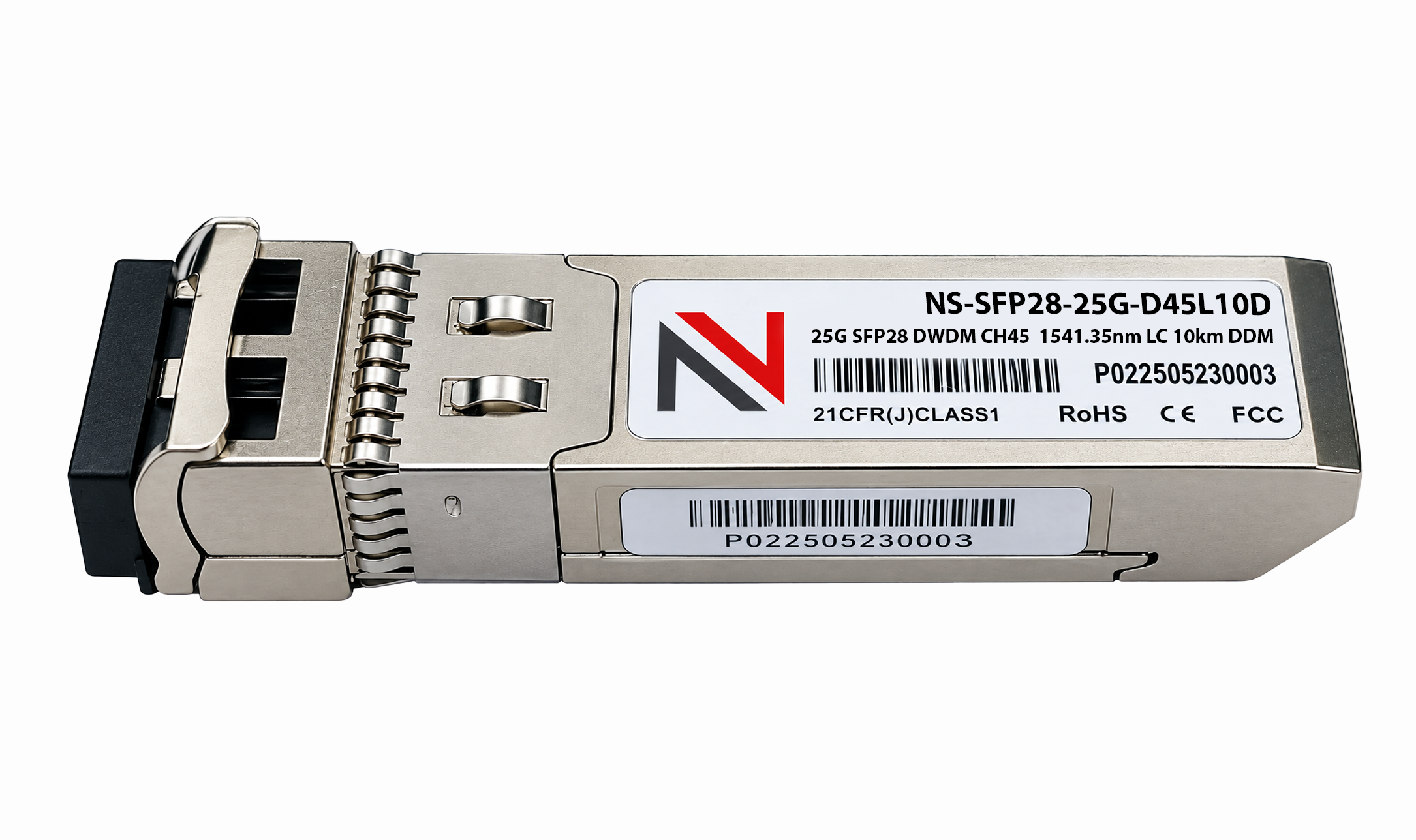 Оптический трансивер NS-SFP28 25G DWDM, 45 канал, длина волны 1541.35nm, дальность 10km, LC, DDM