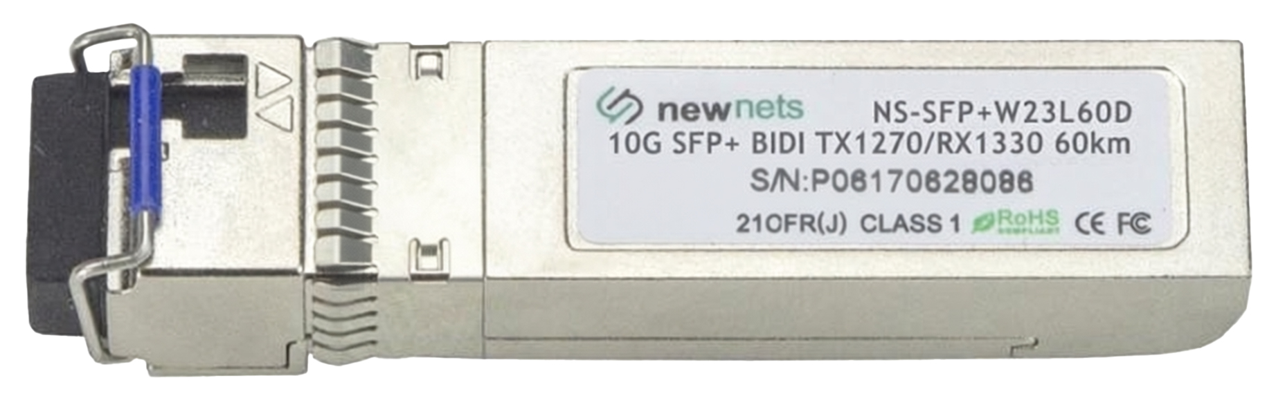 Оптический трансивер NS-SFP+W23L60D, 10G Tx/Rx:1270/1330nm 60km, LC, DDM