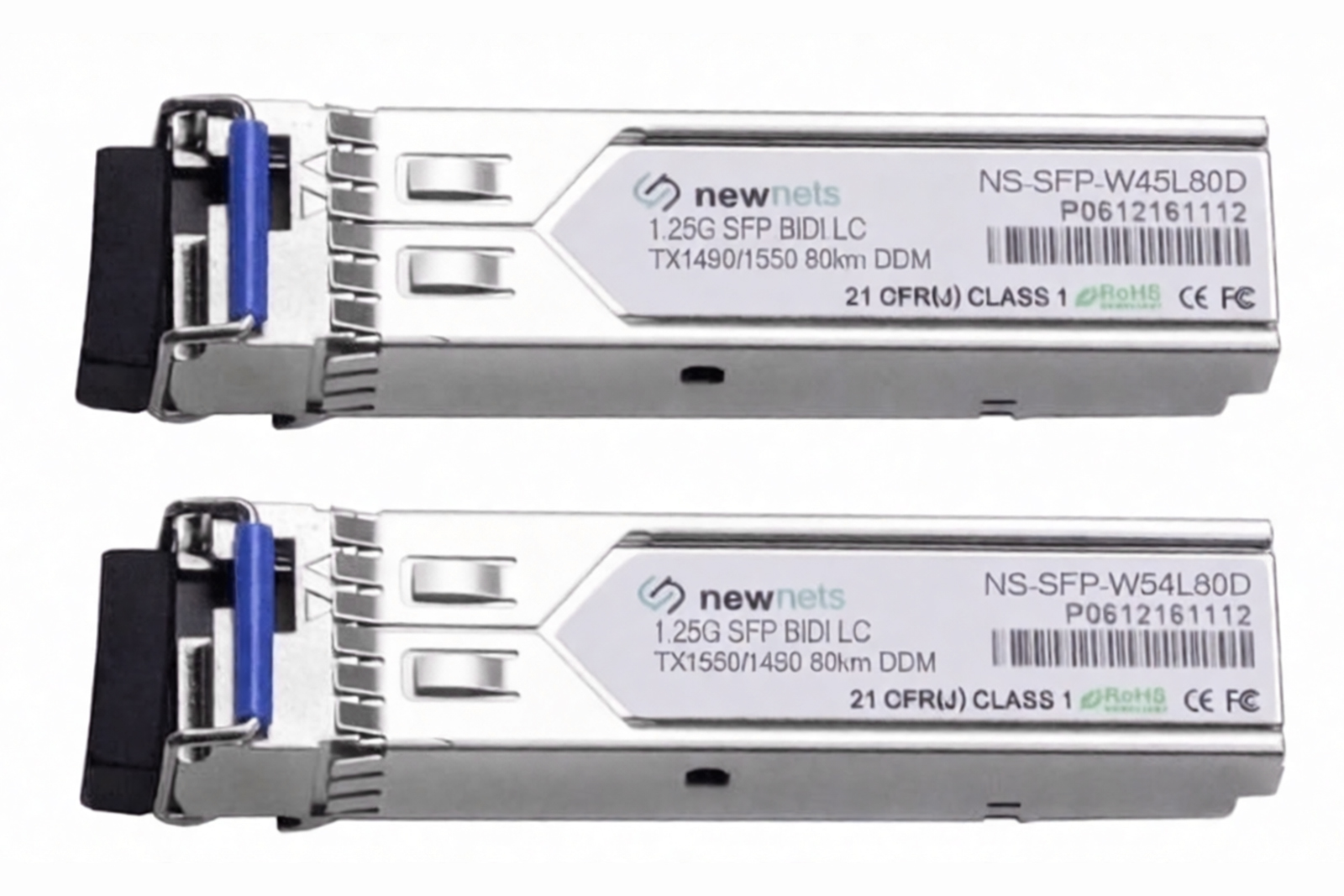 Оптический трансивер NS-SFP-1.25G-W54L80D, 1.25G Tx/Rx: 1550/1490nm 80km LC, DDM