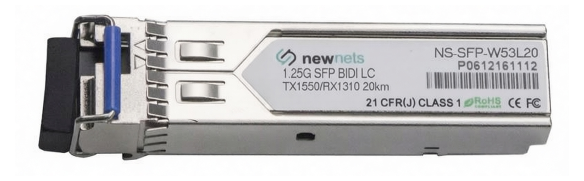 Оптический трансивер NS-SFP-1.25G-W53L20, 1.25G Tx/Rx: 1550/1310nm 20km LC