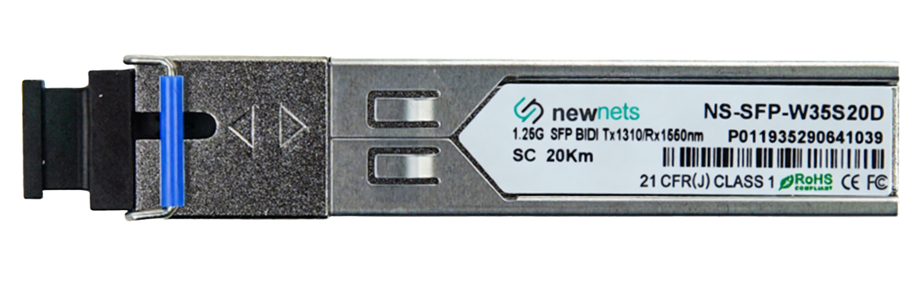 Оптический трансивер NS-SFP-1.25G-W53S20D, 1.25G Tx/Rx: 1550/1310nm 20km SC, DDM