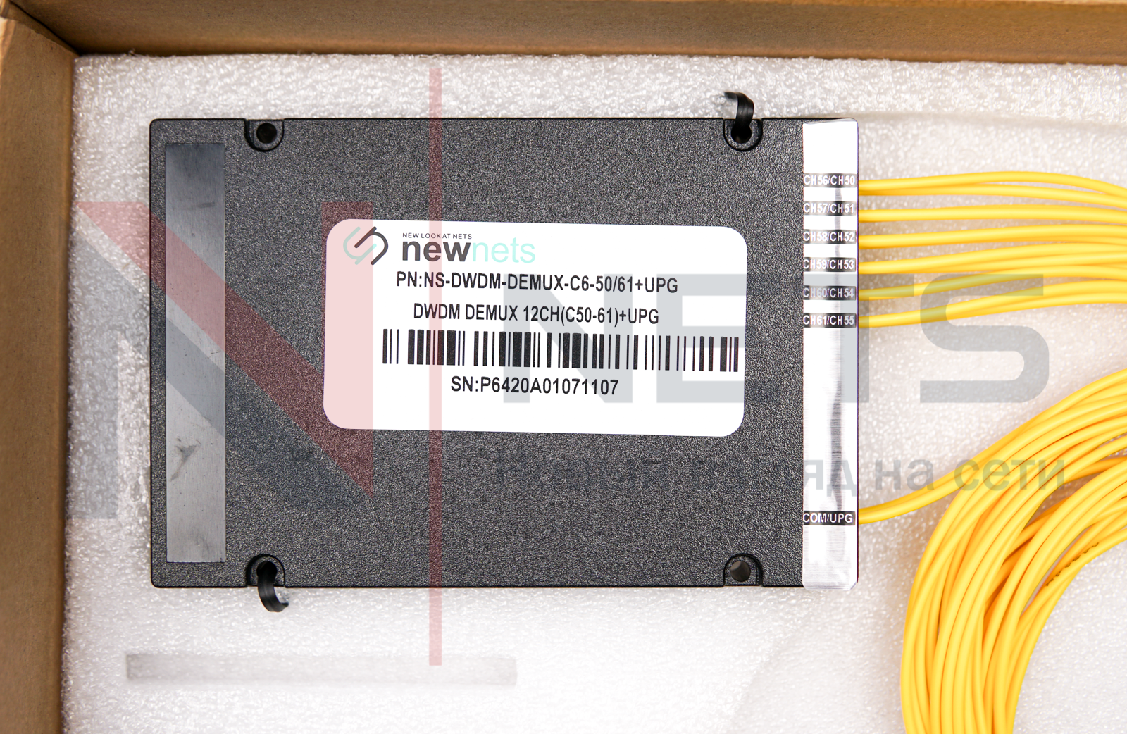 Оптический мультиплексор DWDM 1x12, каналы 50-61, (LC/UPC), COM + UPG (LC/UPC), ABS Box