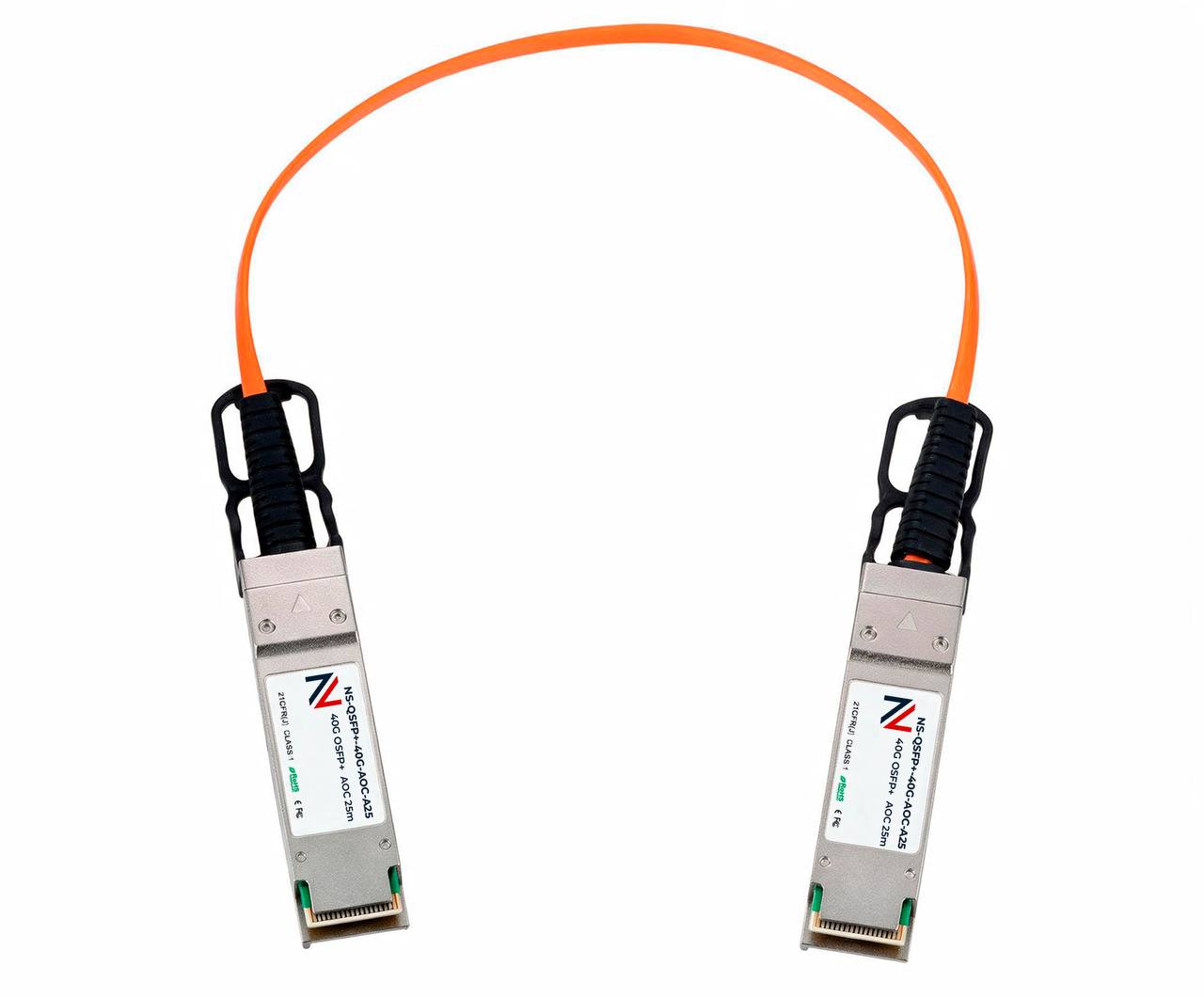 Оптический трансивер NS-QSFP+-40G-AOC-A25, соединительный шнур AOC 25m