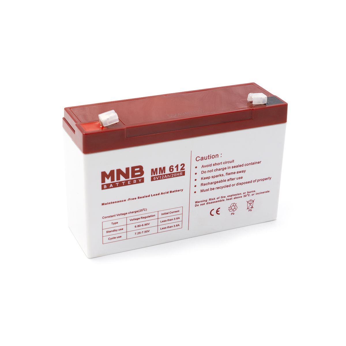 АКБ MNB MM612, 6В, 12А/ч, клеммы F1