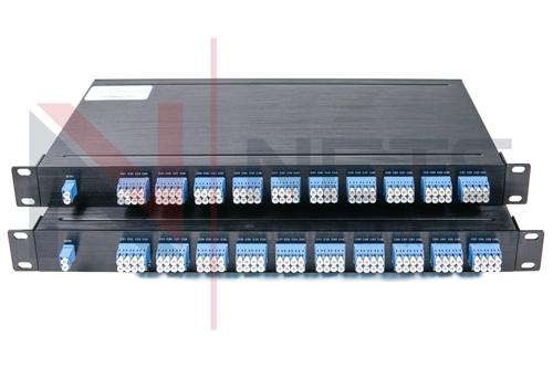 Оптический мультиплексор двухволоконный DWDM 2x40, каналы 21-60, (LC/UPC), COM (LC/UPC), RACK