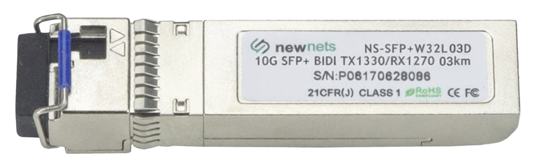 Оптический трансивер NS-SFP+W32L03D, 10G Tx/Rx:1330/1270nm 3km, LC, DDM
