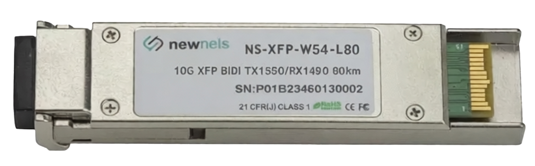 Оптический трансивер NS-XFP-W54L80D, 10G Tx/Rx:1550/1490nm 80km, LC, DDM