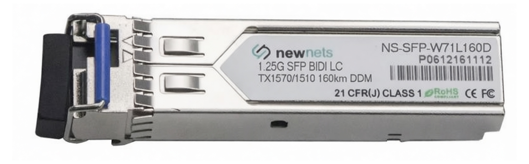 Оптический трансивер NS-SFP-1.25G-W71L160D, 1.25G Tx/Rx: 1570/1510nm 160km LC, DDM