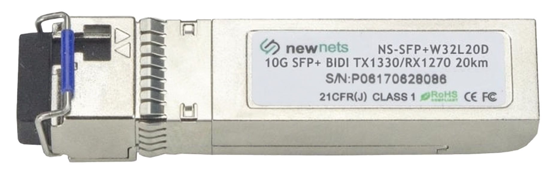 Оптический трансивер NS-SFP+W32L20D, 10G Tx/Rx:1330/1270nm 20km, LC, DDM