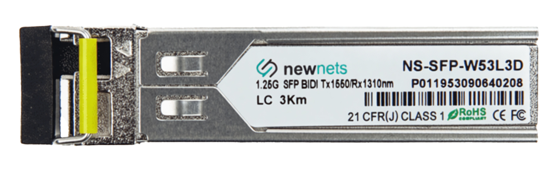 Оптический трансивер NS-SFP-1.25G-W53L3D, 1.25G Tx/Rx: 1550/1310nm 3km LC, DDM